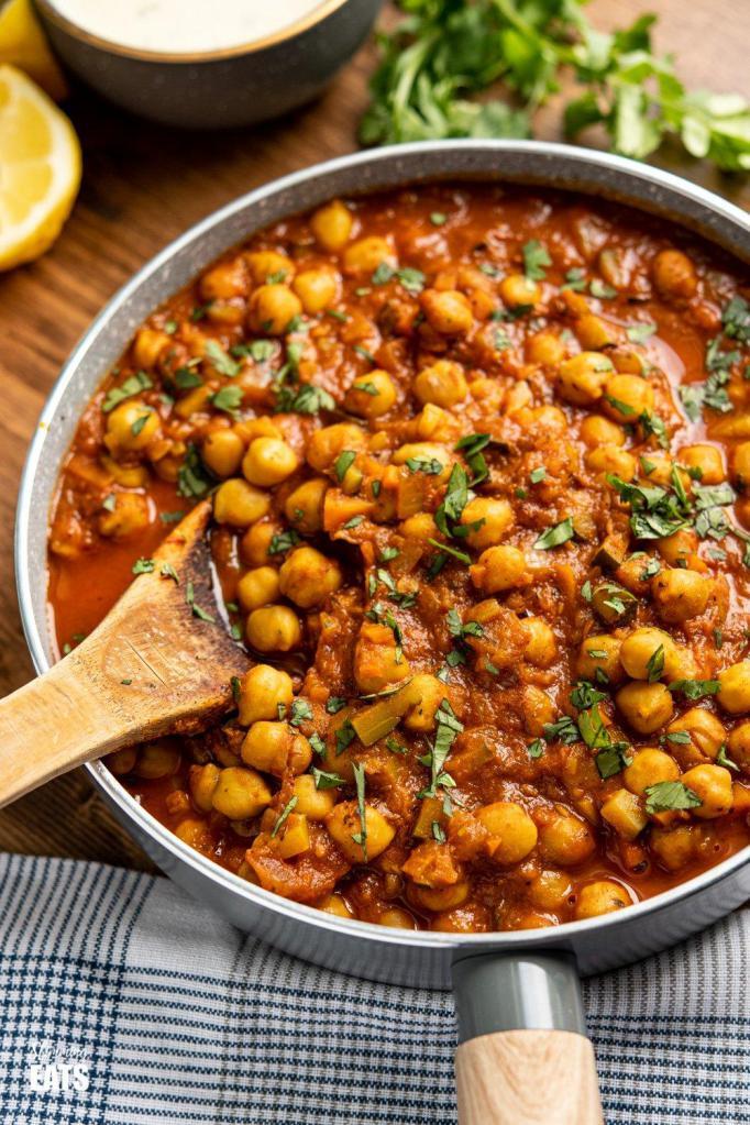 Chana Masala · Chickpeas cooked in a blend of North Indian spices.