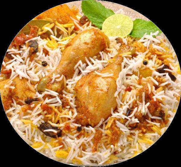 Hyderabadi Chicken Biryani · Chicken Marinated and cooked layer by layer with Basmathi rice in dum style