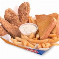 Chicken Strip Basket with a Drink ·  A DQ® signature, 100% all-tenderloin white meat chicken strips are served with crispy fries...