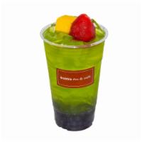C7B Green Apple Slushie · Come with tapioca (boba) and flavored jelly.