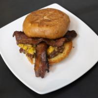 Little Bacon Smushburger · Smushburger patty beef, bacon cheddar and onion patty with 2 strips of thick cut bacon and A...