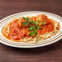 Spaghetti · Pasta with a tomato based red sauce. 