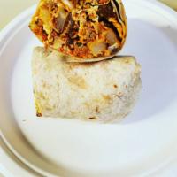 Burrito · Flour tortilla stuffed with your meat choice, Rice,beans, Pico de Gallo, Guacamole,and sour ...
