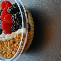 Yogurt bowl, · Greek yogurt, homemade granola, strawberry, blueberry,blackberry,raspberry 