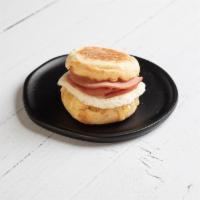 Ham, Egg & Cheese Muffin · A classic favorite. Thinly-sliced ham with aged white cheddar and egg on a lightly toasted E...
