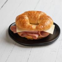 Ham & Cheese Croissant · This tasty lunch or afternoon snack includes thinly sliced ham, aged white cheddar and a per...