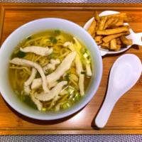 S3. Chicken Noodle Soup · Soup that is made with chicken, broth, noodles, and vegetables. 