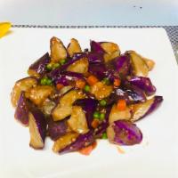 G8. Eggplant with Garlic Sauce · Hot and spicy.