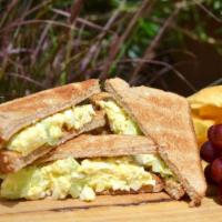 Egg Salad sandwich · Included cheese, lettuce, mayo and tomato.