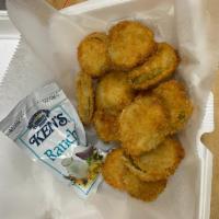 Fried Pickle · Served with a side of ranch.