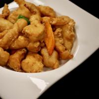 Sweet and Sour Chicken · Sweetened sauce with vinegar base.
