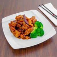 General Tso's Chicken Special · Chunks of chicken lighty fried with a batter then swiftly sauteed in chef's special tangy sa...