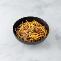 Beef Lo Mein · Stir fried egg noodles with beef and vegetables.