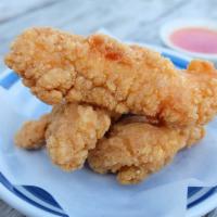 DA2. Chicken Strips · Fried chicken strips with sweet & sour sauce.