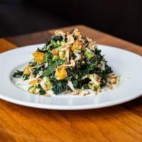 Kale & Grains Salad · Chopped kale is tossed with mustard vinaigrette, shredded green cabbage, orange, avocado and...