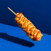 The Mozzarella Potato Dog · Mozzarella cheese dipped in our Krazy batter, coated in potatoes, panko, and deep fried. Ket...