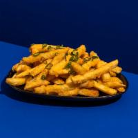 Cheese Fries  . · Battered fries served with cheese sauce on the side.
Contains: Dairy, Gluten