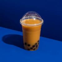 Mango Earl Grey Milk Bubble Tea  . · Mango earl grey milk tea  with tapioca pearls. Made with oat milk.