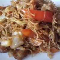 Chicken Pancit · Pancit is a classic Filipino Recipe made with stir-fried rice noodle dish with a savory sauc...