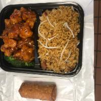 C5. General Tso's Chicken Combo  · Served with fried rice and egg roll. Hot and spicy.