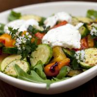 Wonderful Grilled Vegetable Salad with Feta · Made with fresh flame-grilled zucchini, yellow squash, carrots & bell pepper. With organic b...