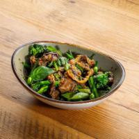 What's Beef? - Beef and Broccoli · Stir fried ribeye, broccoli, chive blossoms, garam masala sauce.
Served with jasmine rice. O...