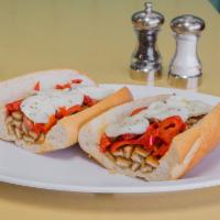 Paisano Sandwich · Chicken cutlet, roasted peppers and fresh mozzarella.