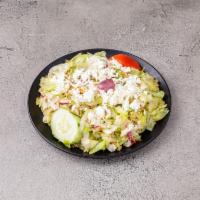 Greek Salad · Iceberg, romaine, dill, celery, red cabbage, carrots, radishes, scallions, feta cheese, toss...