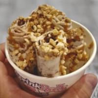 Peanut Bash Roll · Peanut butter and vanilla ice cream with peanut crunch.