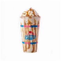 Peanut Butter Bash Shake · Vanilla ice cream, peanut butter, peanuts and hot chocolate blended.