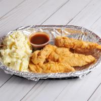 3 Piece Tender Combo · Served with choice of drink and side.
Can dip tenders in wing sauce