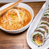 Ramyun and Full Roll · Our ramyun and 10 - 11 pieces of your choice of kimbop rolls.