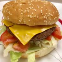 Cheese Burger with Fries · Grilled or fried patty with cheese on a bun. Substitute wedges for an additional charge.