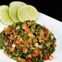 Tabule Salad · Our Fresh selection of Chopped Parsley, Tomatoes & Onions, Seasoned with lime, salt, Pepperm...