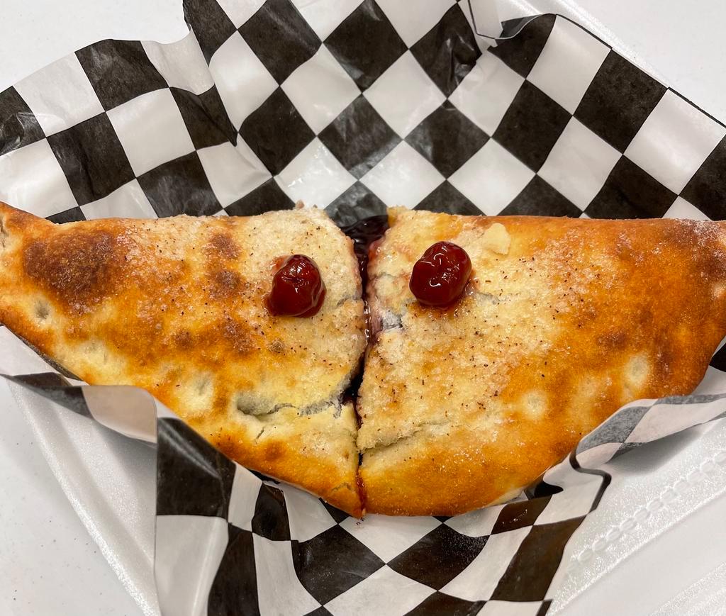 Cherry pie calzone  · This is a calzone with delicious cherry pie filling. 