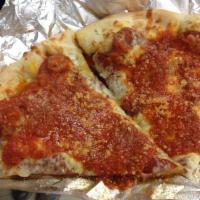 Grandma's Pizza · White garlic sauce then pepperoni, mozzarella and topped with fresh warm pizza sauce and Par...