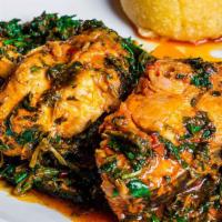Vegetable Soup · Nigerian soup that can be served with either rice, pounded yam, eba (garri), fufu, semolina,...