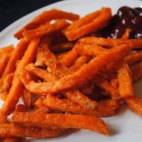 Sweet Potato Fries · Served with 78 Spicy Barbecue Sauce.