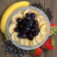 Banana Berry Crunch · Acaí, strawberry, blueberry, and banana. Topped with: granola, blackberries, blueberries, b...