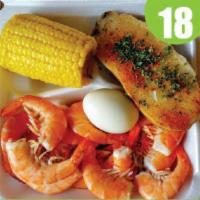 23: shrimp combo · comes with 17 shrimp, egg, corn, and potato