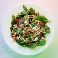 Spinach Salad · Spinach, cranberries, tomatoes, walnuts and feta cheese.