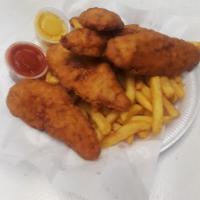 59. Five Pieces Tenders · Served with fries.