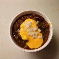 Chili Bowl Cheesesteak · Steak, beef, beans and cheese whiz.  