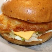 Cod Sandwich · Tartar sauce, American cheese and lettuce.