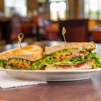 BLTA Sandwich · Applewood smoked bacon, lettuce, tomato, Hass avocado and choice of side.