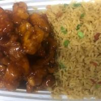 C14. General Tso' Chicken Combo Platter · Hot and spicy.