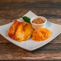 Sincronizadas · Flour tortillas filled with Asadero cheese, ham and long green chile.