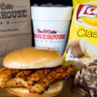 Hickory Grilled Chicken Combo · Served with choice of side and a drink.