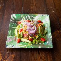 Santa Fe Salad · Romaine lettuce, avocado, cilantro, corn, grilled chicken, Monterrey jack, onions, tomatoes,...