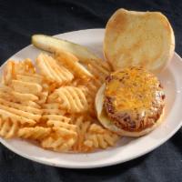 BBQ Chicken Sandwich · Crispy or grilled chicken, BBQ, bacon and cheddar. Served with choice of side: waffle fries,...